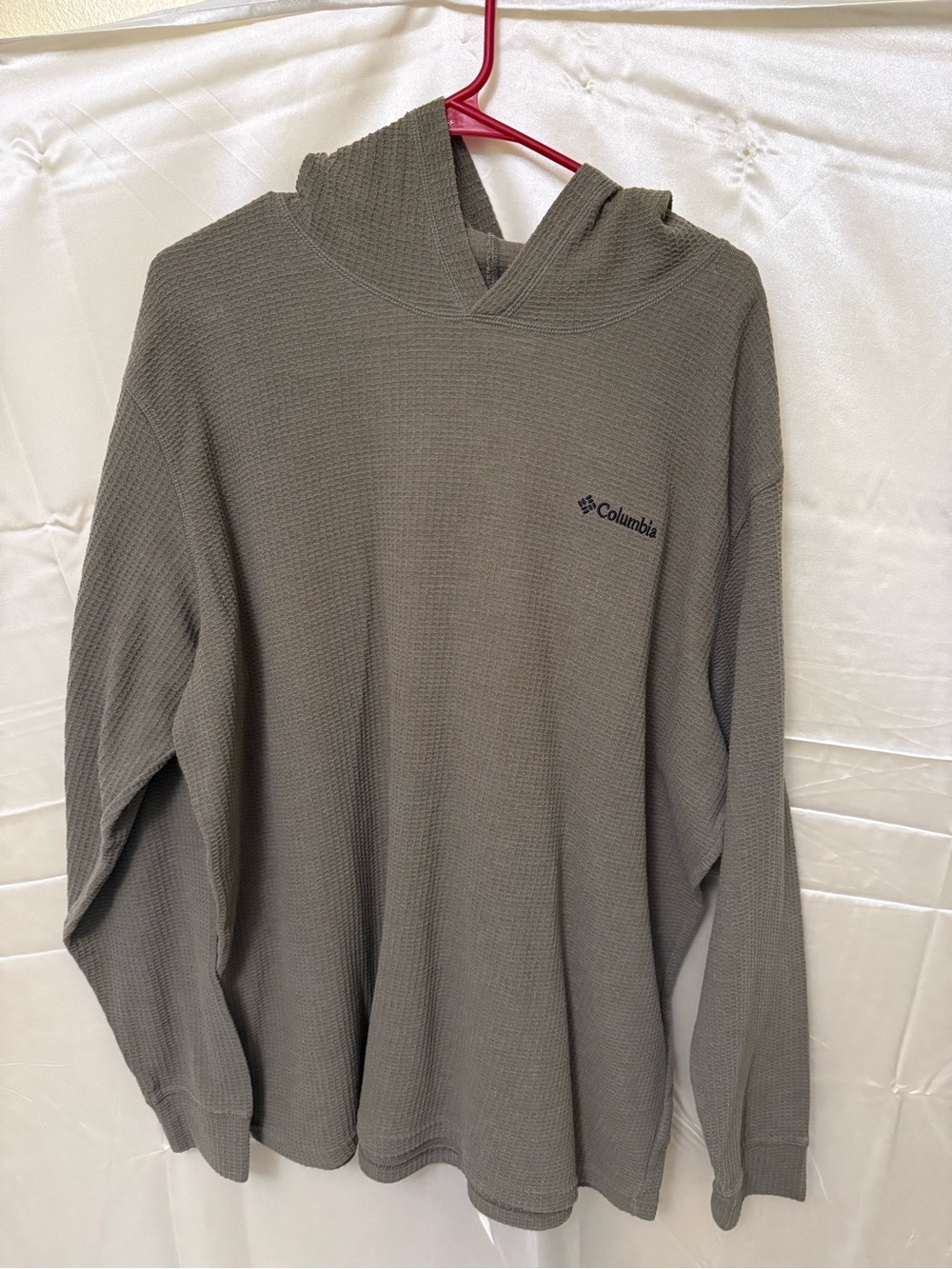 Columbia Men's Crewneck Hooded Waffle Knit Sweater -Olive